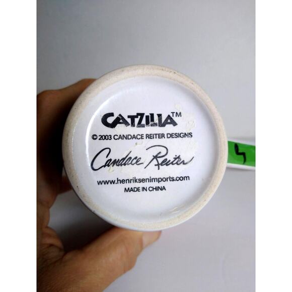 Catzilla Candace Reiter Designs Musician Cat Kitten Coffee Tea Mug Vintage 2003 - Picture 5 of 5